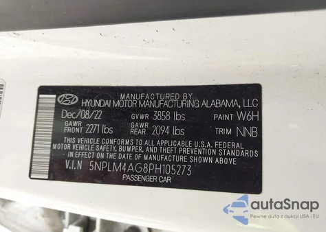 2023 Hyundai Elantra Sel из США, поврежденный, VIN 5NPLM4AG8PH105273